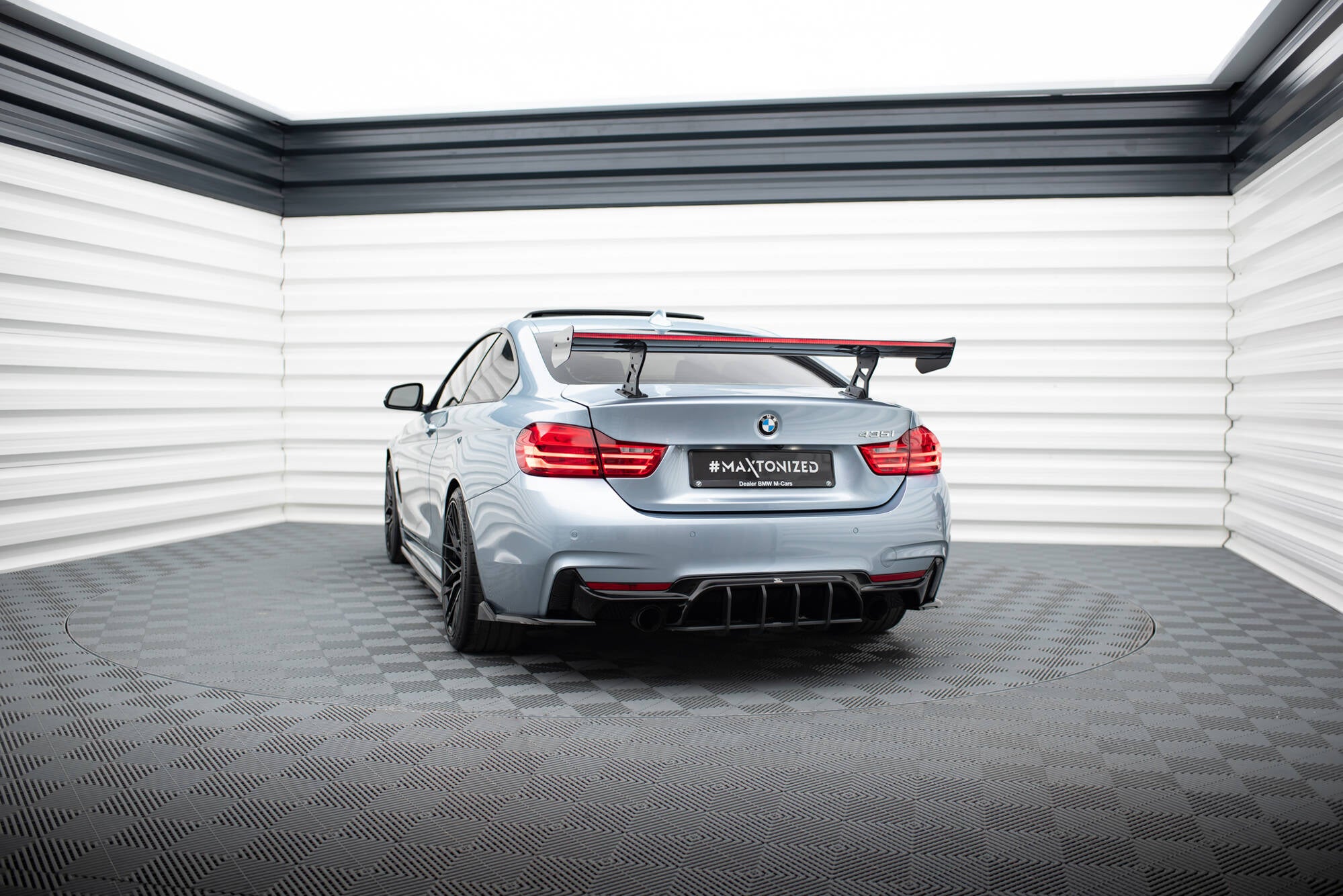 Maxton Design Carbon Spoiler With Internal Brackets Uprights + LED BMW 4er F32 / 4 F32 M-Paket Coupe für BMW 4er Coupe