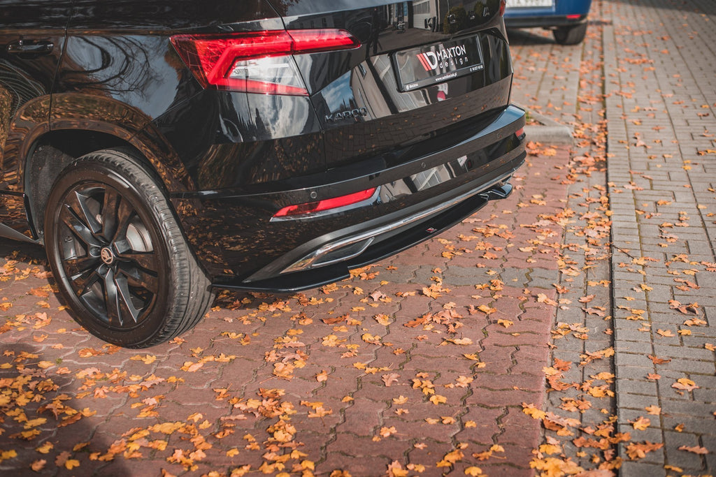 Maxton Design Heckansatz Skoda Karoq Sportline schwarz Hochglanz für Skoda Karoq Mk1