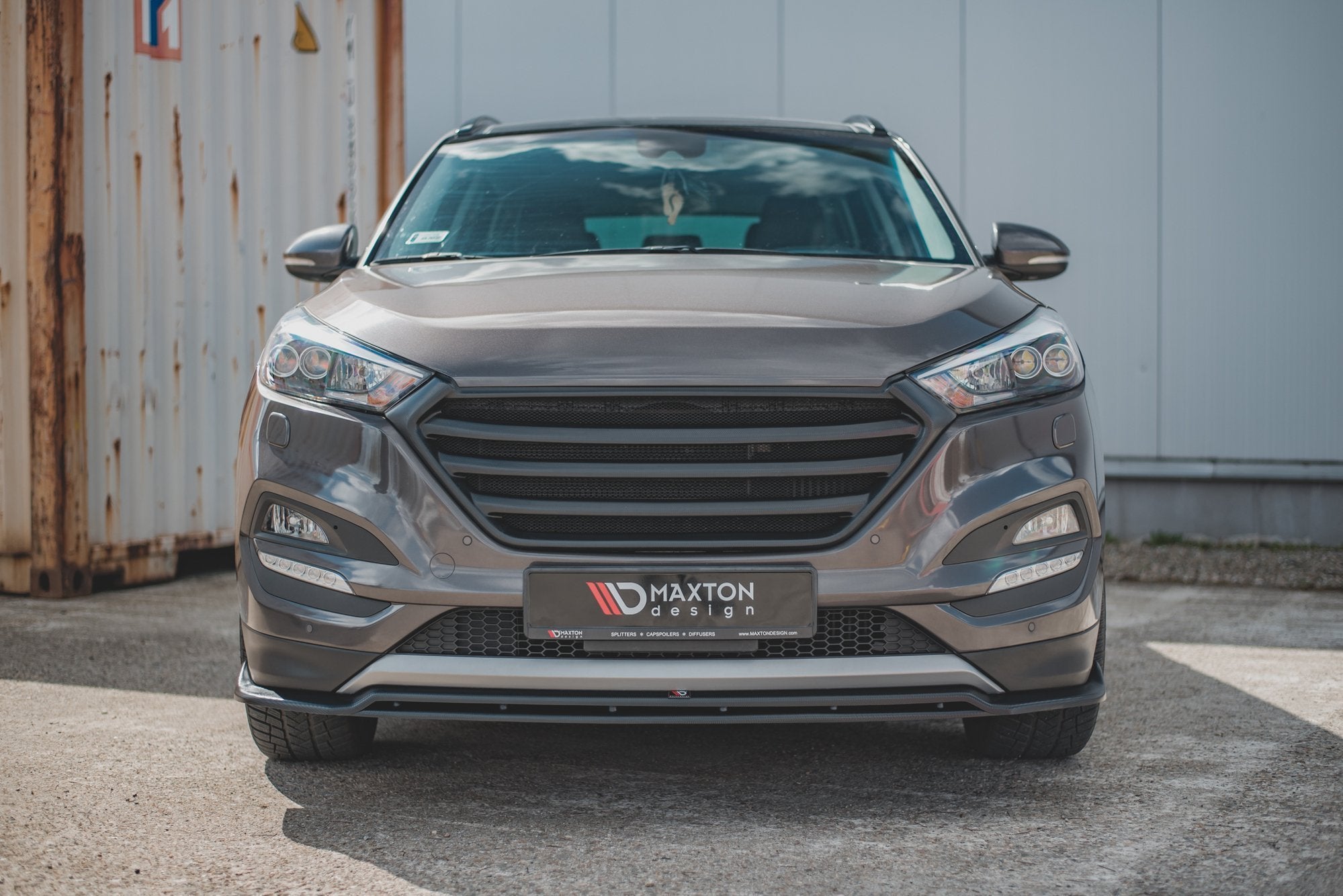 Maxton Design Street+ Spoilerlippe Front Ansatz passend für Hyundai Tucson Mk3 schwarz Hochglanz