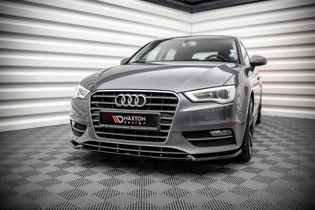 Maxton Design Street+ Spoilerlippe Front Ansatz passend für Audi A3 Sportback 8V schwarz Hochglanz