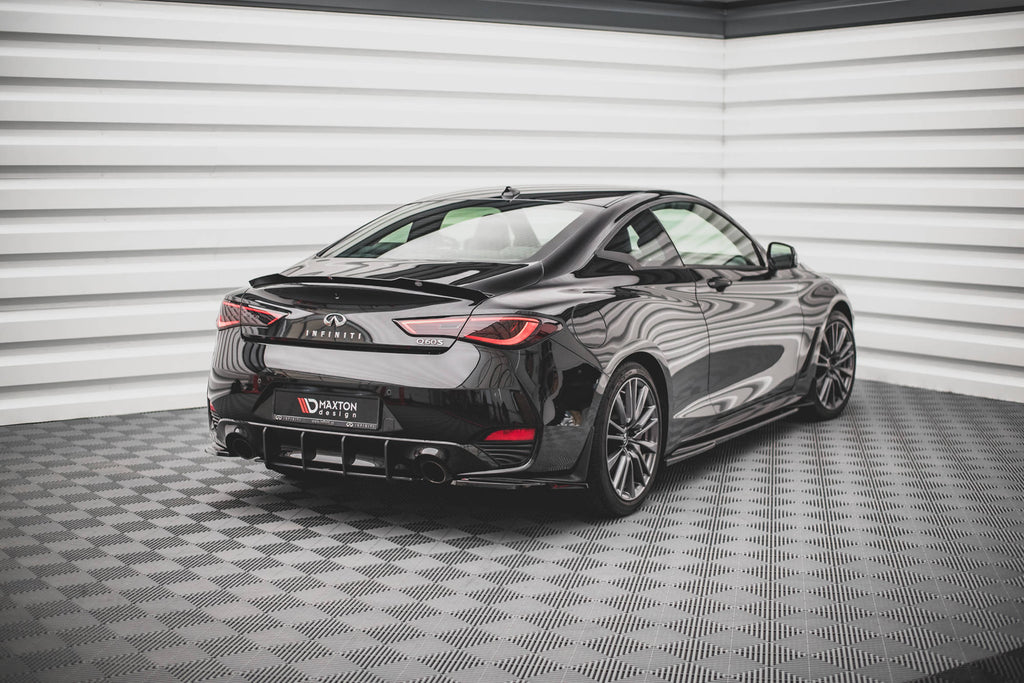 Maxton Design Heck Ansatz Flaps Diffusor passend für Infiniti Q60 S Mk2 schwarz Hochglanz