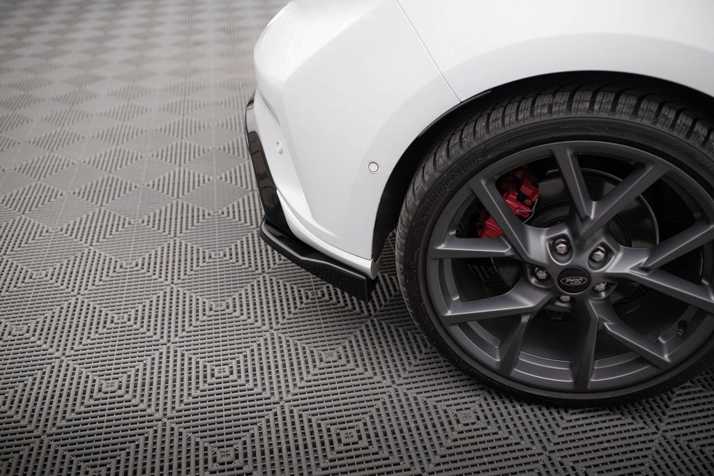 Maxton Design Heck Ansatz Flaps Diffusor V.3 passend für (Für heckansatz V.3) Ford Focus Hatchback ST Mk4 schwarz Hochglanz