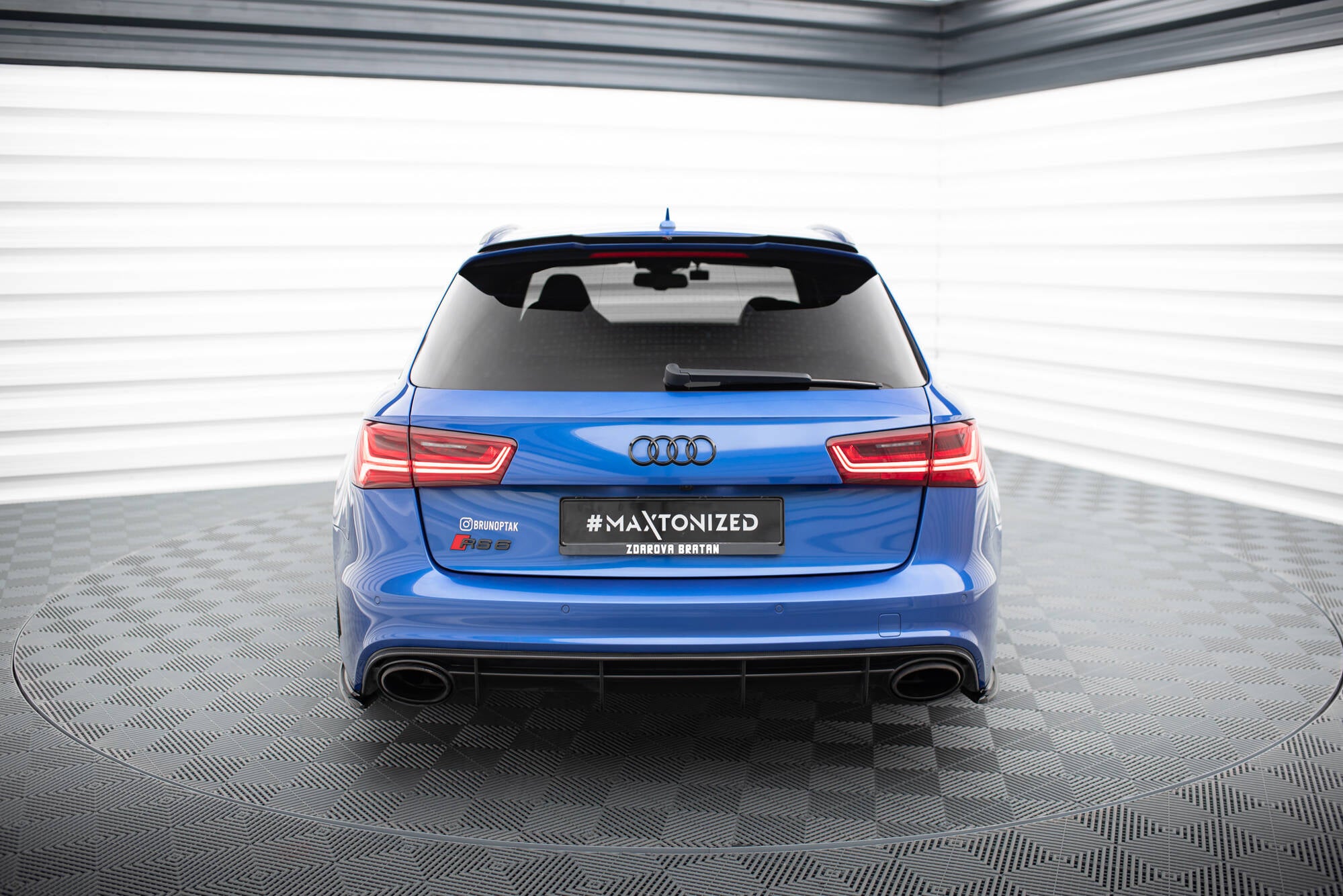 Maxton Design Spoiler CAP V.1 passend für Audi RS6 C7 / C7 Facelift schwarz Hochglanz
