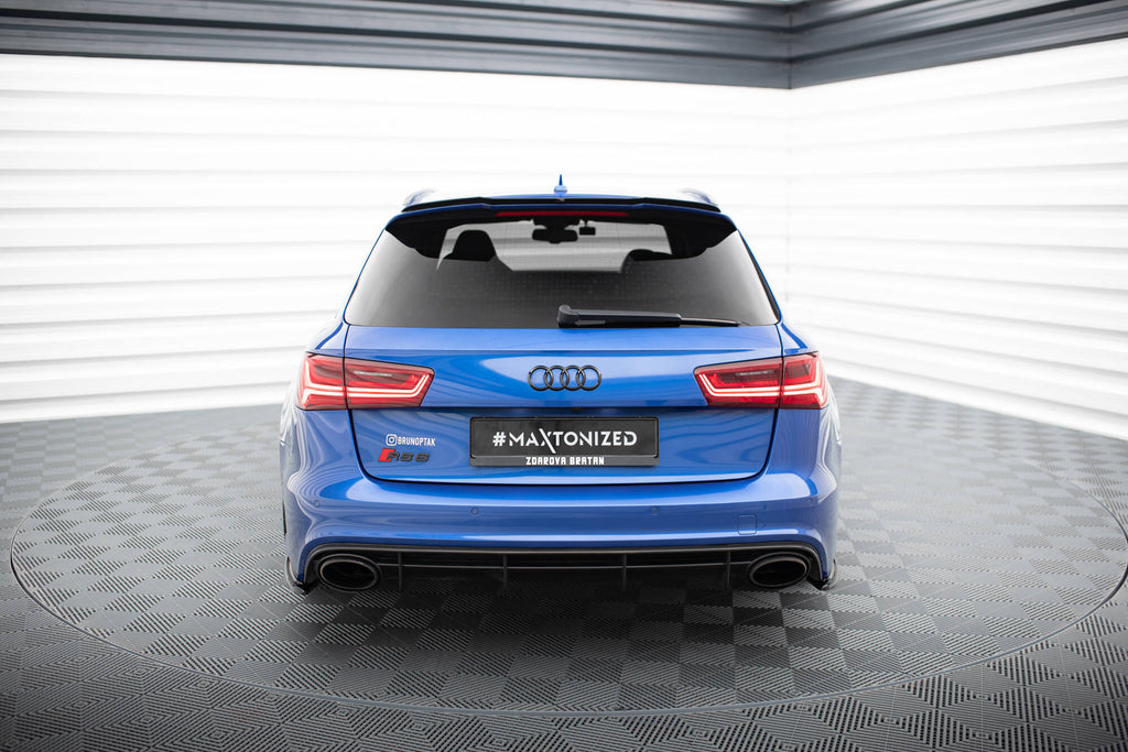 Maxton Design Heck Ansatz Flaps Diffusor passend für Audi Audi RS6 C7 / C7 Facelift schwarz Hochglanz