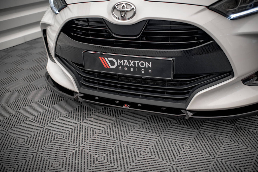 Maxton Design Street+ Spoilerlippe Front Ansatz V.2 passend für Toyota Yaris Mk4 schwarz Hochglanz
