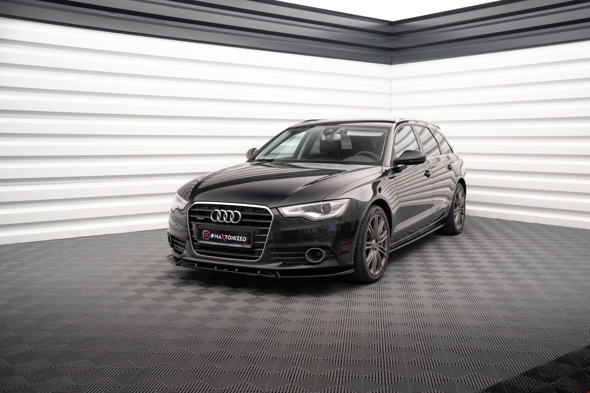 Maxton Design Street+ Seitenschweller Leisten V.2 passend für Audi A6 C7 schwarz Hochglanz