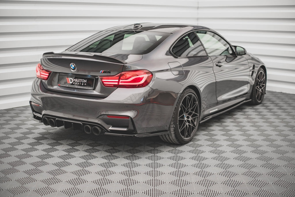 Maxton Design Heck Ansatz Flaps Diffusor V.3 passend für BMW M4 F82 schwarz Hochglanz