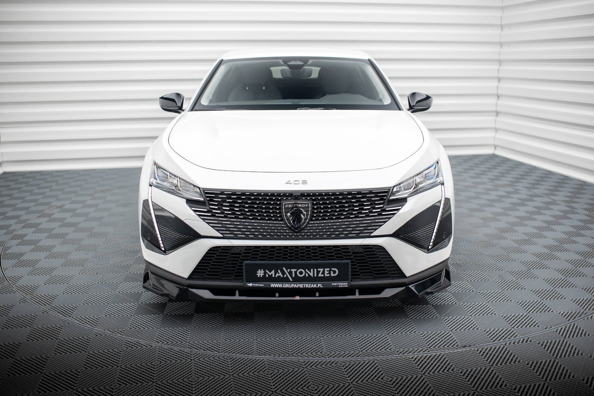 Maxton Design Street+ Spoilerlippe Front Ansatz passend für Peugeot 408 Mk1 schwarz Hochglanz