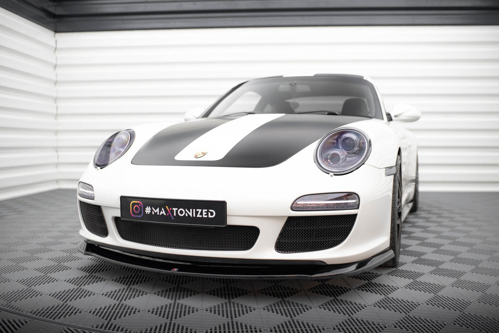 Maxton Design Street+ Spoilerlippe Front Ansatz V.1 passend für Porsche 911 Carrera 997 Facelift schwarz Hochglanz