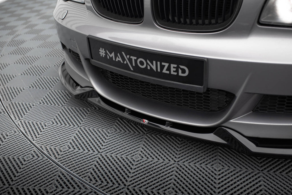 Maxton Design Street+ Spoilerlippe Front Ansatz V.1 passend für BMW 1er M-Paket E82 schwarz Hochglanz