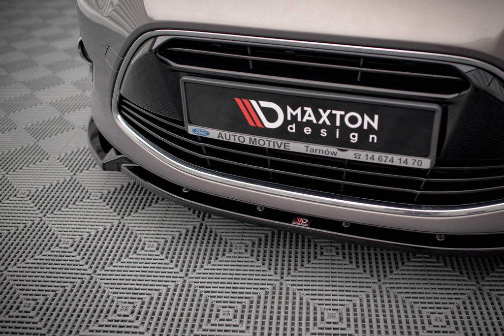 Maxton Design Street+ Spoilerlippe Front Ansatz passend für Ford C-Max Mk2 schwarz Hochglanz