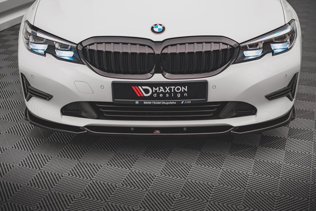Maxton Design Street+ Spoilerlippe Front Ansatz V.2 passend für BMW 3er G20 / G21 schwarz Hochglanz