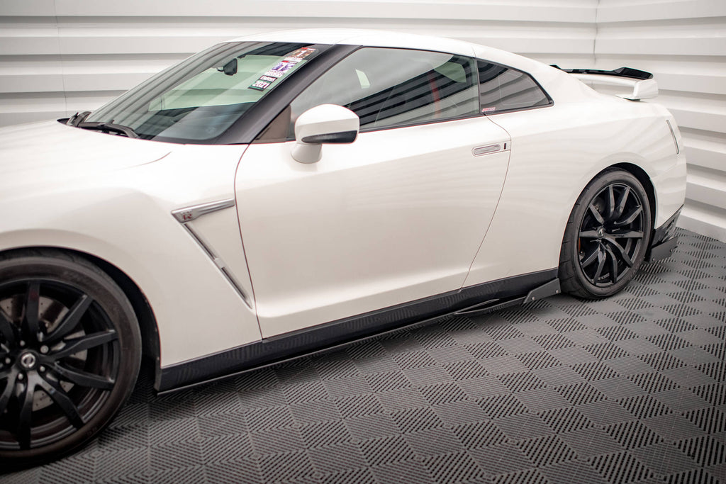 Maxton Design Street+ Seitenschweller Leisten + Flaps passend für Nissan GTR R35 Facelift