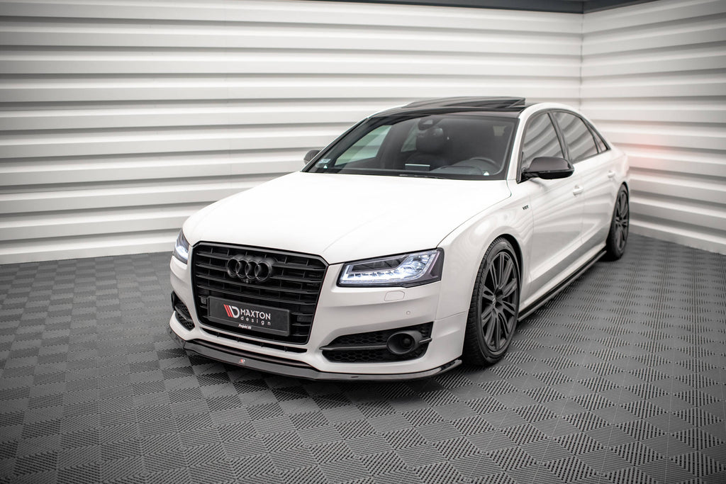 Maxton Design Street+ Spoilerlippe Front Ansatz V.2 passend für Audi S8 D4 FL schwarz Hochglanz