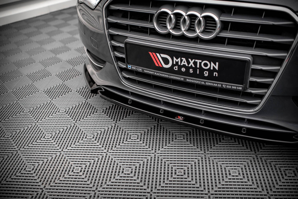 Maxton Design Street+ Spoilerlippe Front Ansatz passend für Audi A3 Sportback 8V schwarz Hochglanz