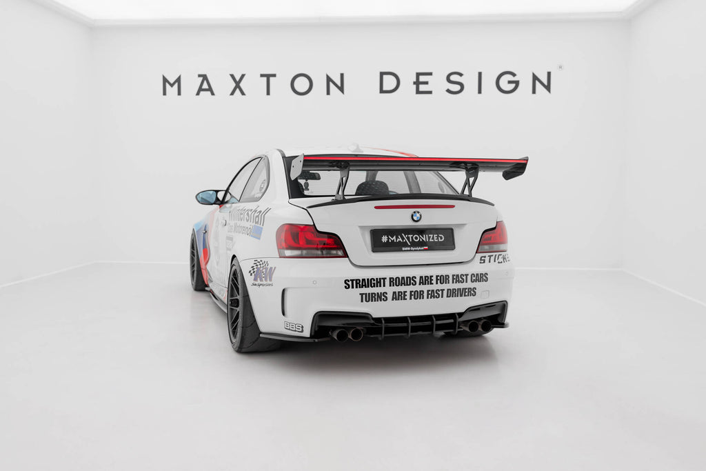 Maxton Design Carbon Spoiler With Internal Brackets Uprights V.1 + LED BMW 1er M E82 für BMW M1 E82