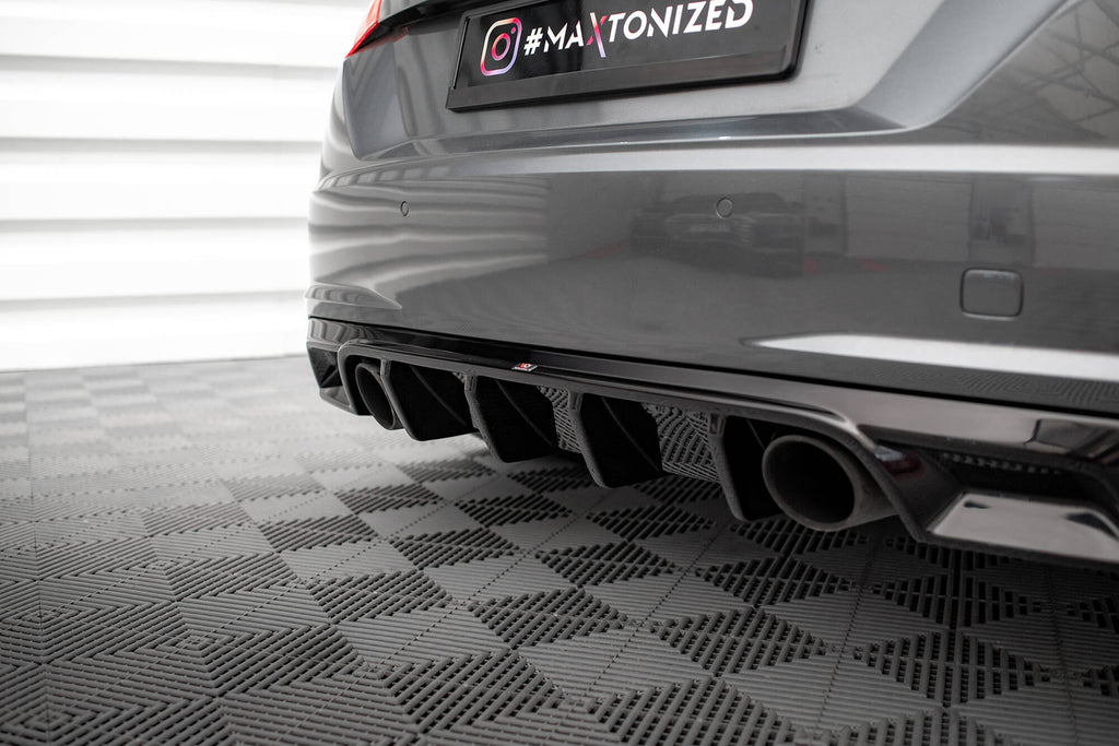 Maxton Design Diffusor Heck Ansatz passend für Audi TT S-Line 8S schwarz Hochglanz