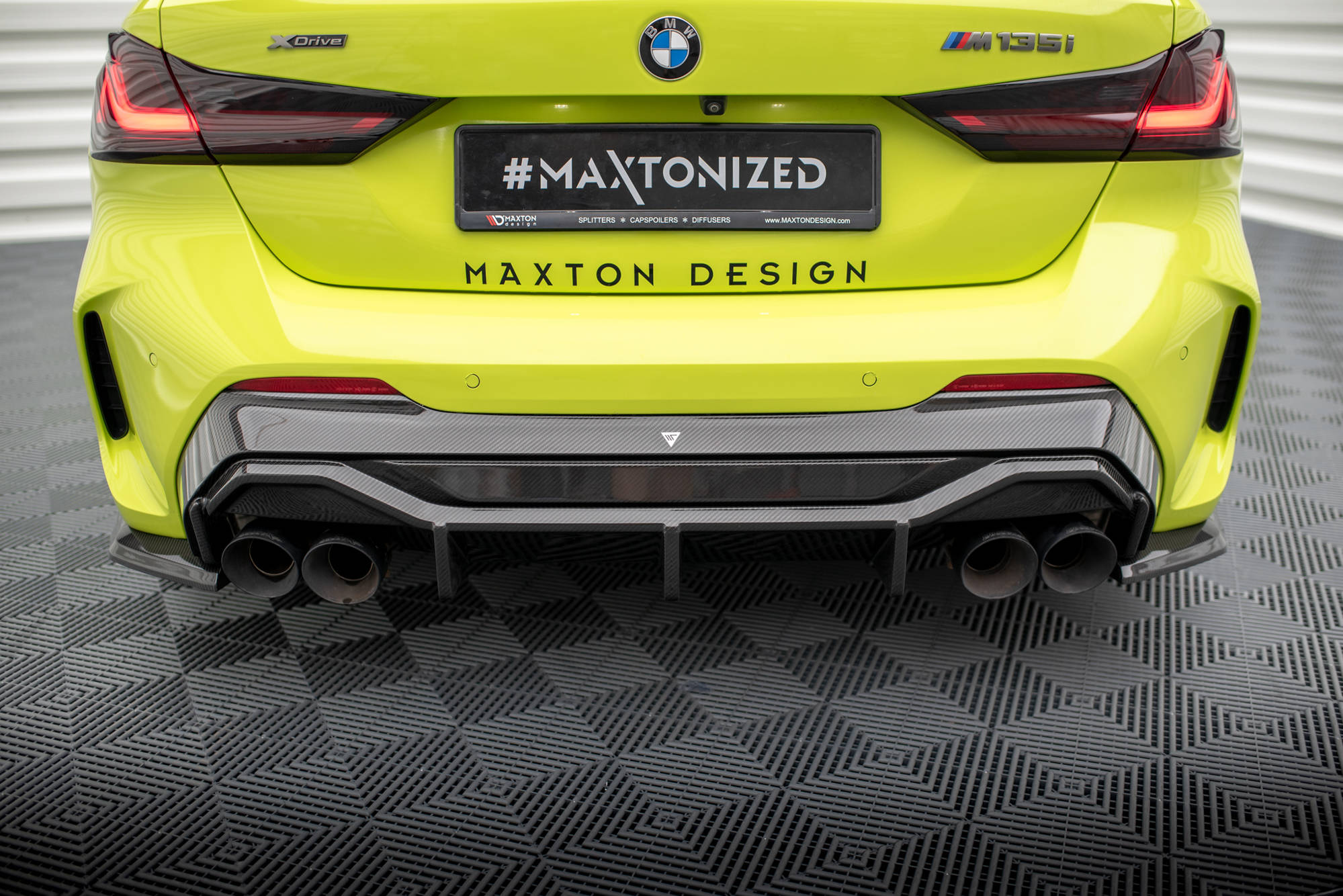 Maxton Design Prepreg Carbon Fiber Diffusor Heck Ansatz V.1 passend für BMW 1er F40 M-Paket/ M135i