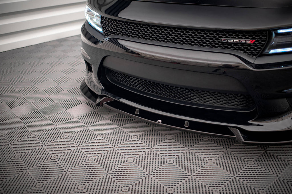 Maxton Design Street+ Spoilerlippe Front Ansatz V.2 passend für Dodge Charger SRT Mk7 Facelift schwarz Hochglanz