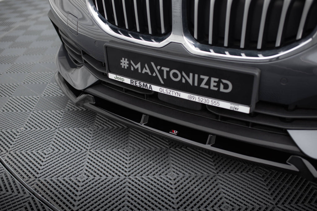 Maxton Design Street+ Spoilerlippe Front Ansatz V.1 passend für BMW 1er F40 schwarz Hochglanz