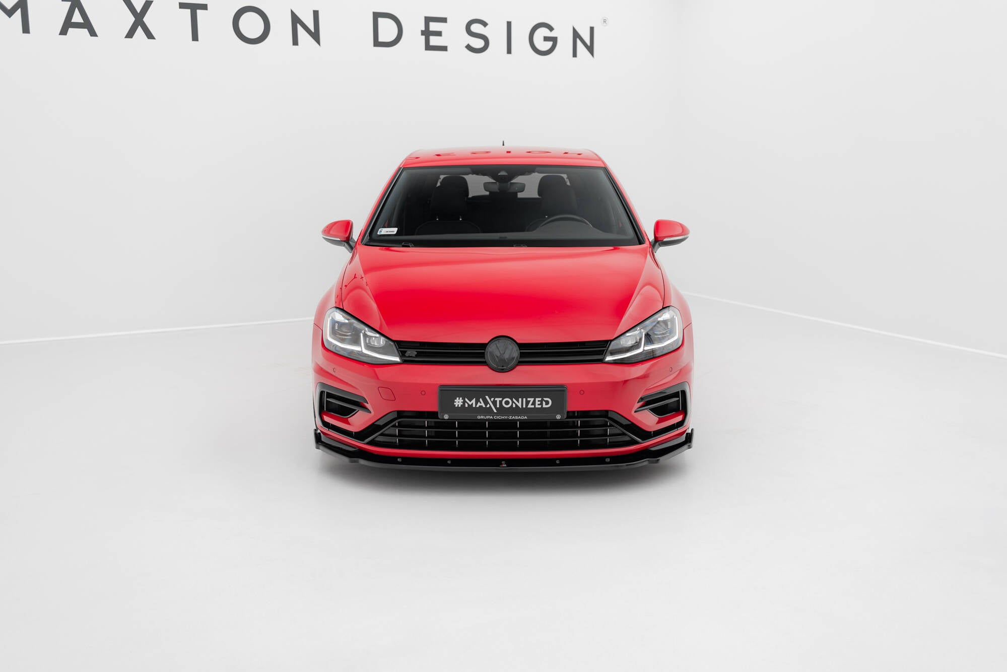 Maxton Design Street+ Spoilerlippe Front Ansatz V.1 passend für VW Golf R / R-Line Mk7 Facelift schwarz Hochglanz