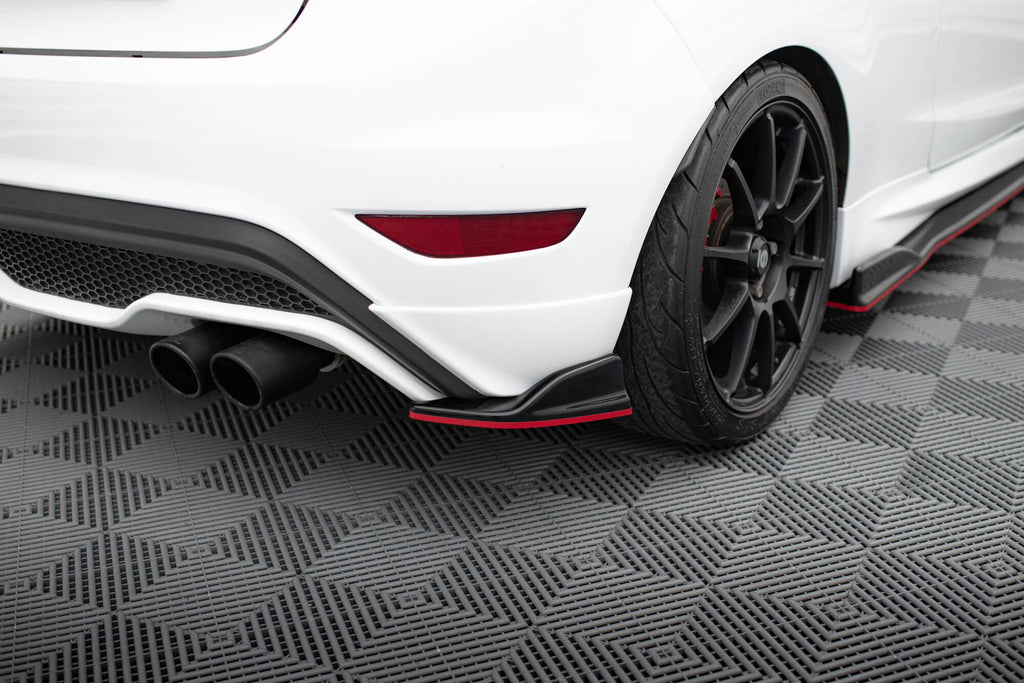 Maxton Design Heck Ansatz Flaps Diffusor V.2 passend für Ford Fiesta ST Mk7 Facelift schwarz Hochglanz