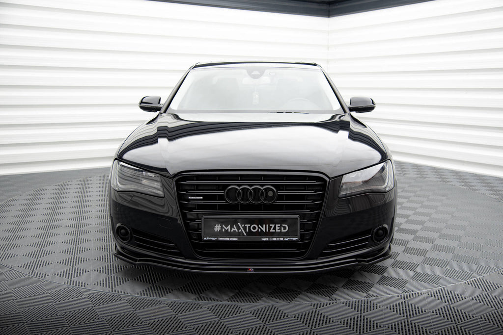 Maxton Design Street+ Spoilerlippe Front Ansatz passend für Audi A8 D4 schwarz Hochglanz
