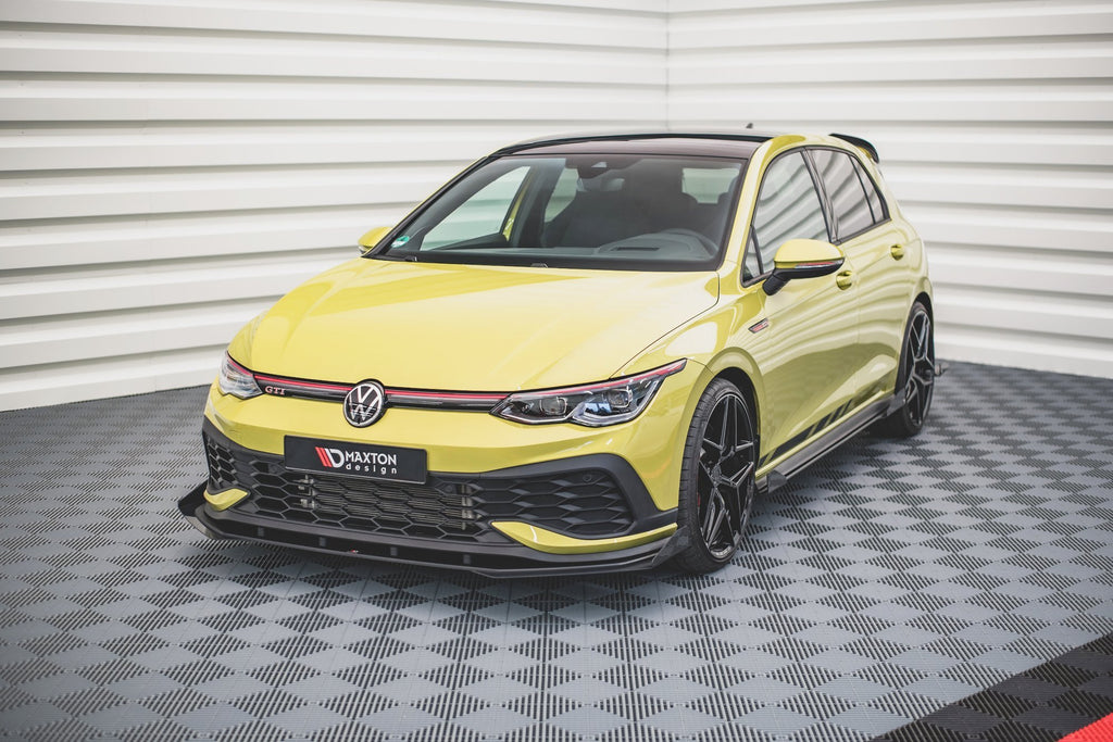 Maxton Design Street Pro Street+ Spoilerlippe Front Ansatz passend für + Flaps passend für VW Golf GTI Clubsport Mk8 schwarz Hochglanz