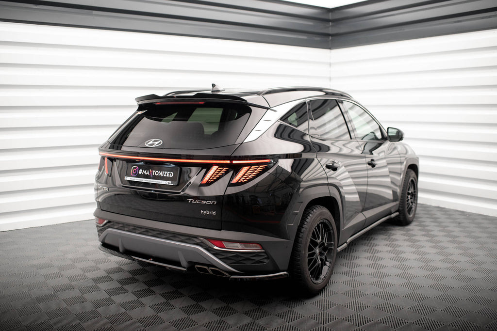 Maxton Design Spoiler CAP passend für Hyundai Tucson Mk4 Facelift schwarz Hochglanz