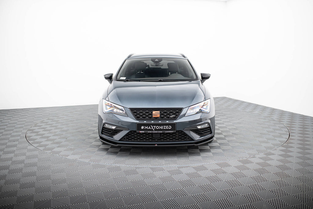 Maxton Design Street+ Spoilerlippe Front Ansatz V.2 passend für Seat Leon Cupra / FR Mk3 FL schwarz Hochglanz