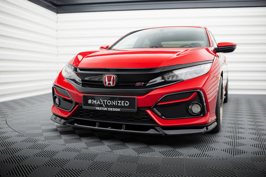 Maxton Design Street+ Spoilerlippe Front Ansatz passend für Honda Civic SI Mk10 schwarz Hochglanz