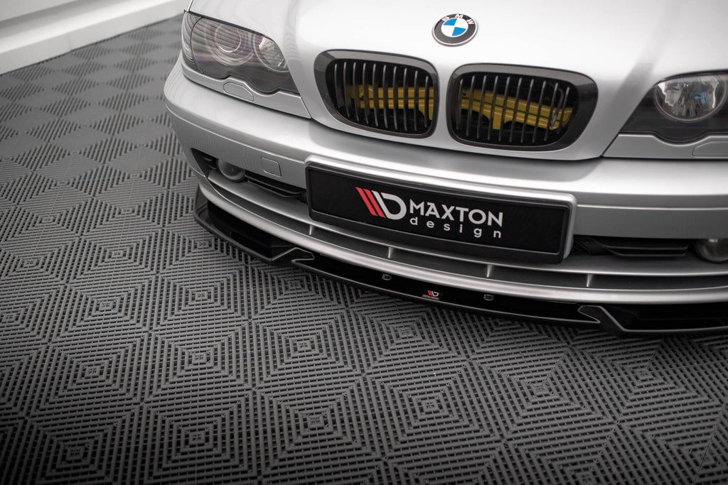 Maxton Design Street+ Spoilerlippe Front Ansatz V.3 passend für BMW 3er Coupe E46 schwarz Hochglanz
