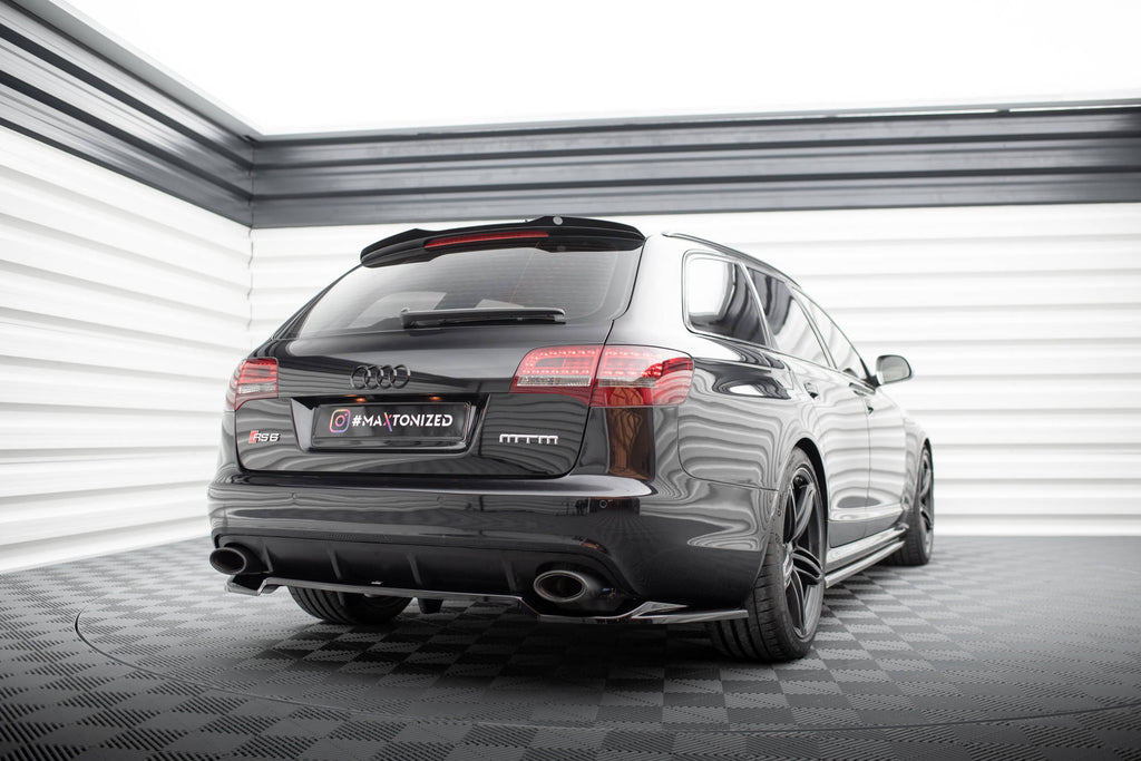 Maxton Design Spoiler CAP passend für Audi RS6 Avant C6 schwarz Hochglanz