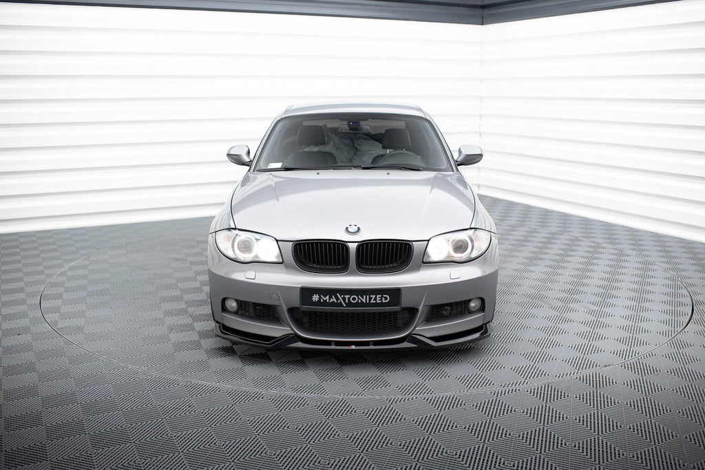 Maxton Design Street+ Spoilerlippe Front Ansatz V.1 passend für BMW 1er M-Paket E82 schwarz Hochglanz