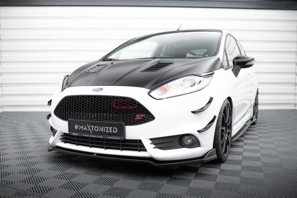 Maxton Design Scheinwerfer Blenden Böser Blick V.2 passend für Ford Fiesta ST / ST-Line / Standard Mk7 FL schwarz Hochglanz
