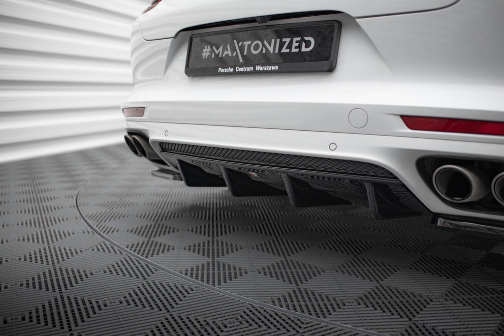 Maxton Design Diffusor Heck Ansatz passend für Porsche Panamera GTS 971 schwarz Hochglanz