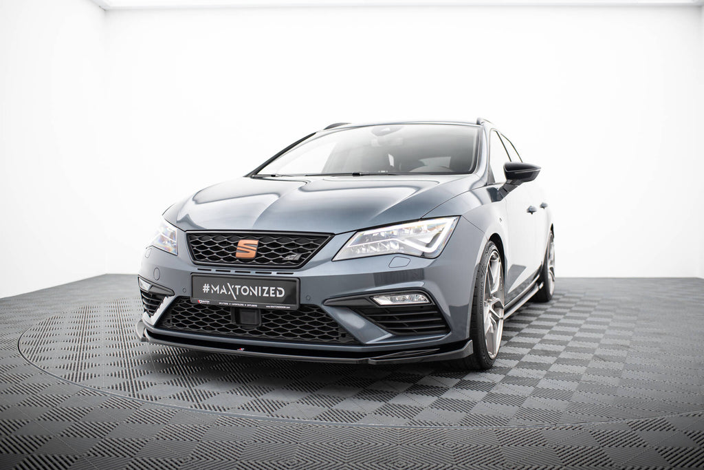 Maxton Design Street+ Spoilerlippe Front Ansatz V.5 passend für Seat Leon Cupra / FR Mk3 FL schwarz Hochglanz