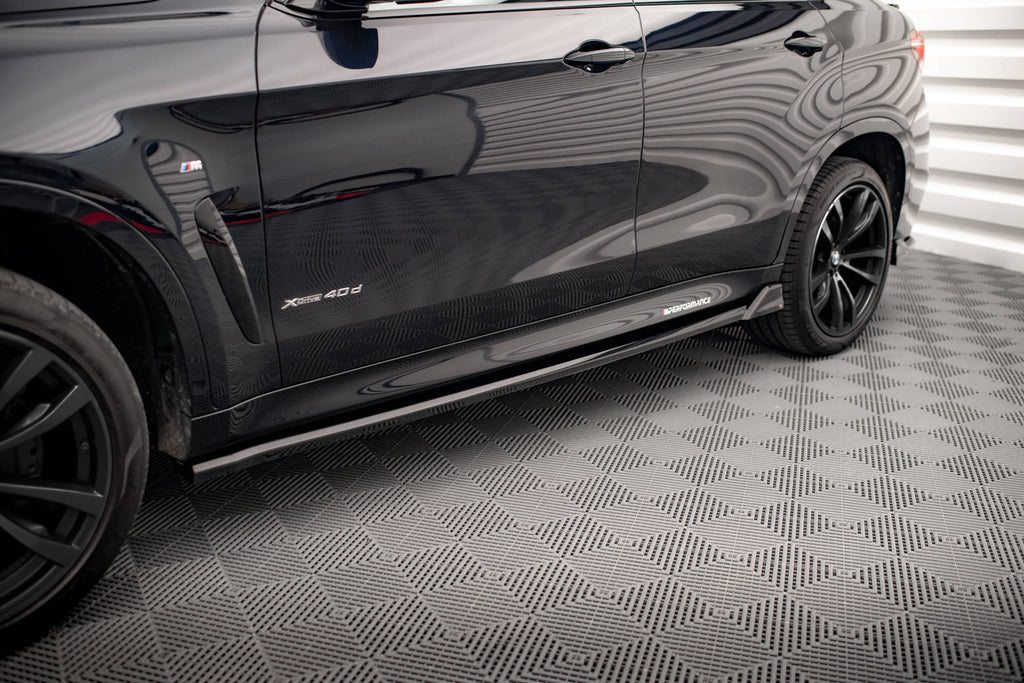 Maxton Design Street+ Seitenschweller Leisten V.2 passend für BMW X6 M-Paket F16 schwarz Hochglanz