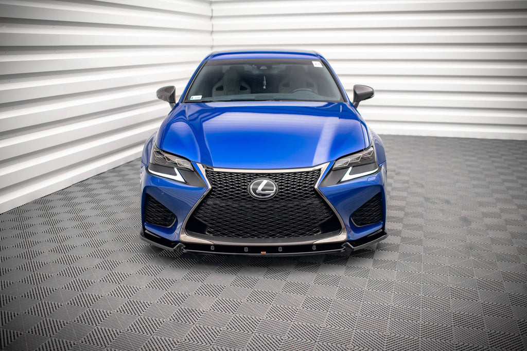 Maxton Design Street+ Spoilerlippe Front Ansatz V.1 passend für Lexus GS F Mk4 Facelift schwarz Hochglanz