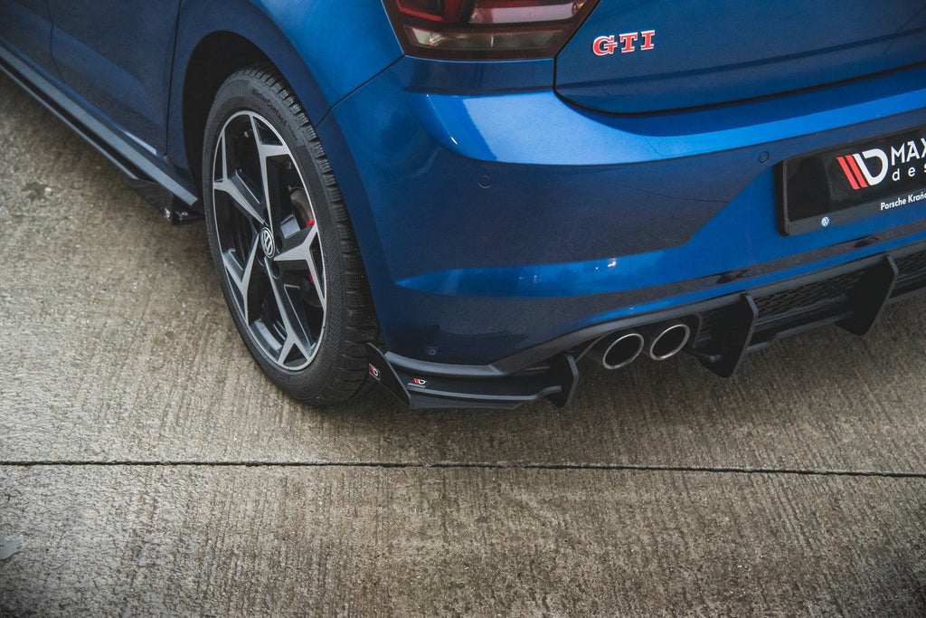 Maxton Design Hintere Seiten Flaps passend für VW Polo GTI Mk6 schwarz Hochglanz