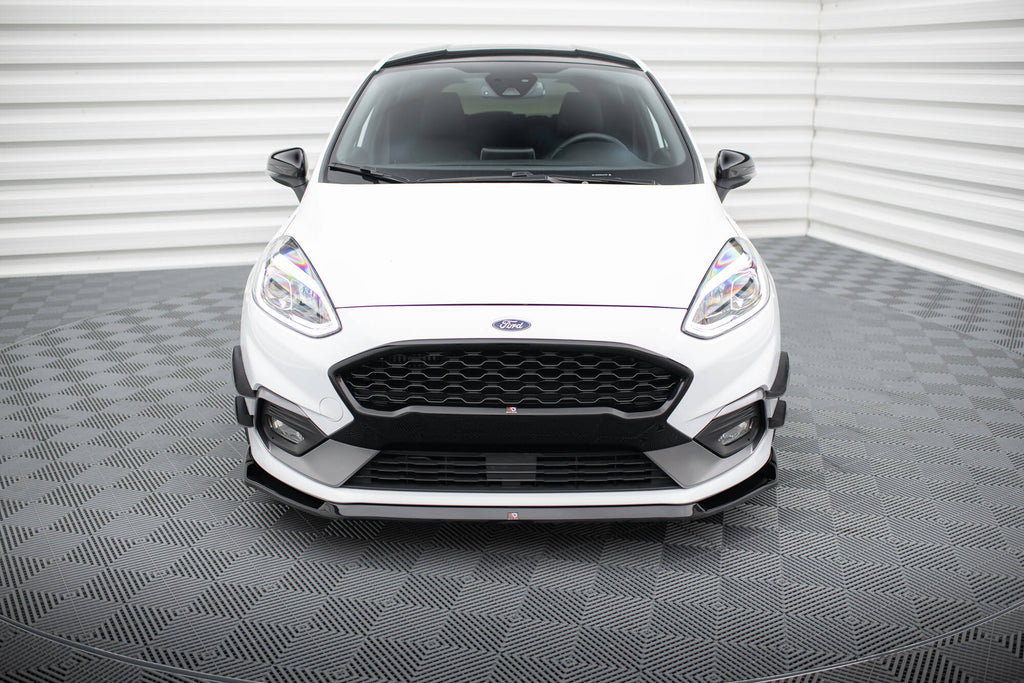 Maxton Design Street+ Spoilerlippe Front Ansatz V.5 passend für Ford Fiesta Mk8 ST / ST-Line schwarz Hochglanz