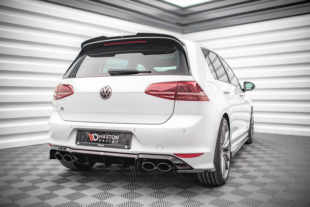 Maxton Design Diffusor Heck Ansatz passend für VW Golf R Mk7 schwarz Hochglanz
