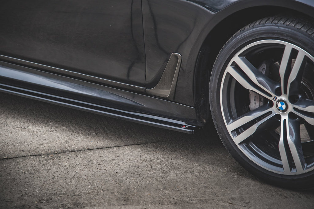 Maxton Design Street+ Seitenschweller Leisten passend für BMW 7 M-Paket G11 schwarz Hochglanz