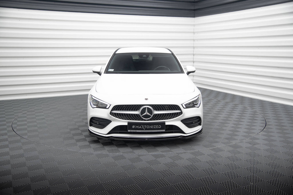 Maxton Design Street+ Spoilerlippe Front Ansatz V.1 passend für Mercedes-Benz CLA A35 AMG / AMG-Line C118 schwarz Hochglanz