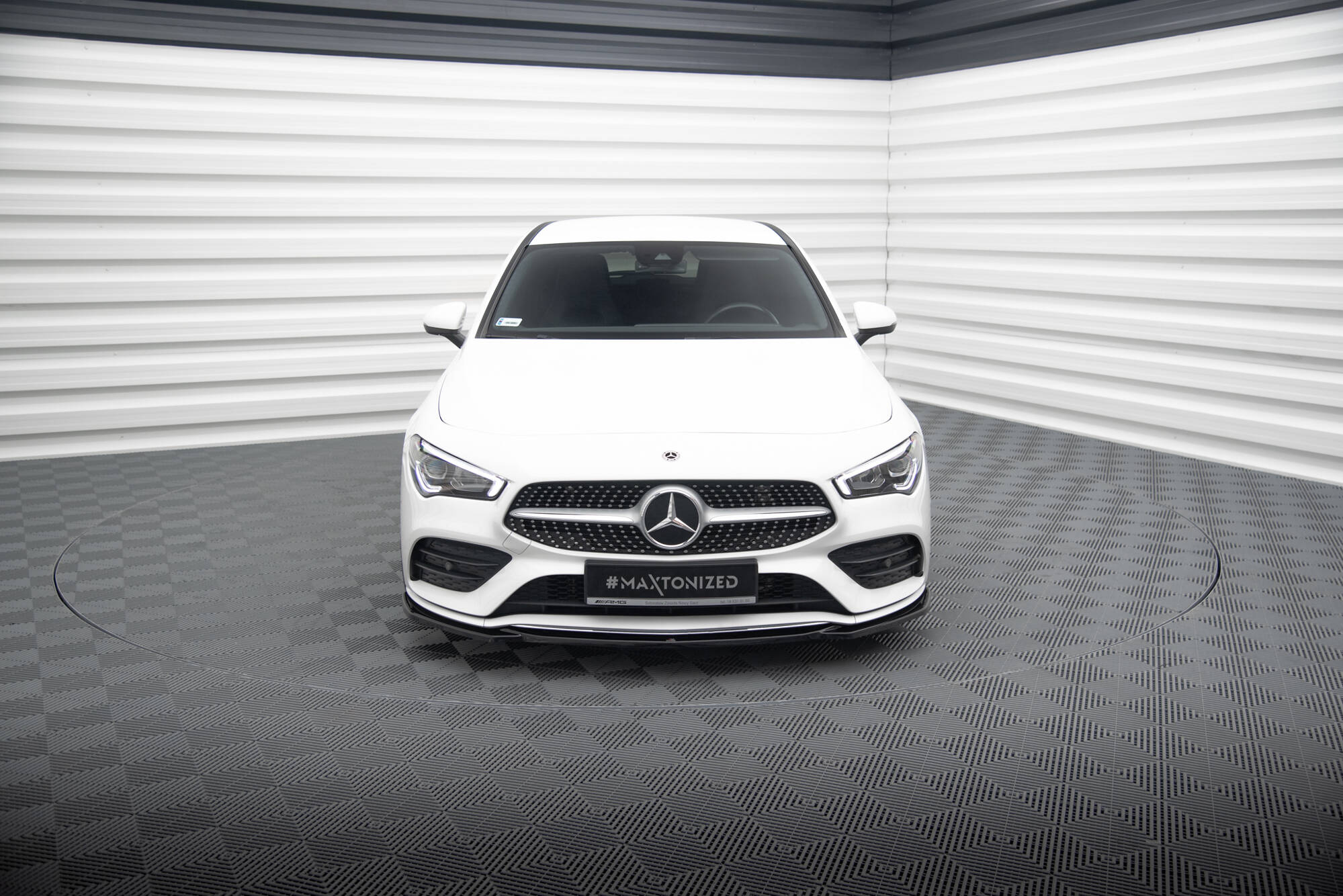 Maxton Design Street+ Spoilerlippe Front Ansatz V.1 passend für Mercedes-Benz CLA A35 AMG / AMG-Line C118 schwarz Hochglanz
