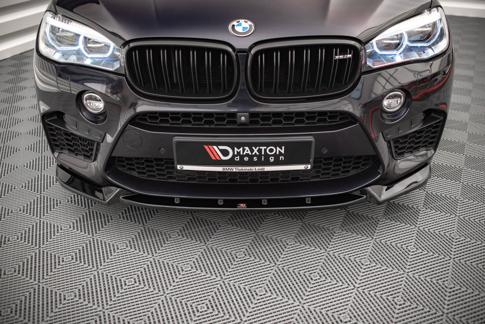 Maxton Design Street+ Spoilerlippe Front Ansatz V.1 passend für BMW X5 M F85 / X6 M F86 schwarz Hochglanz