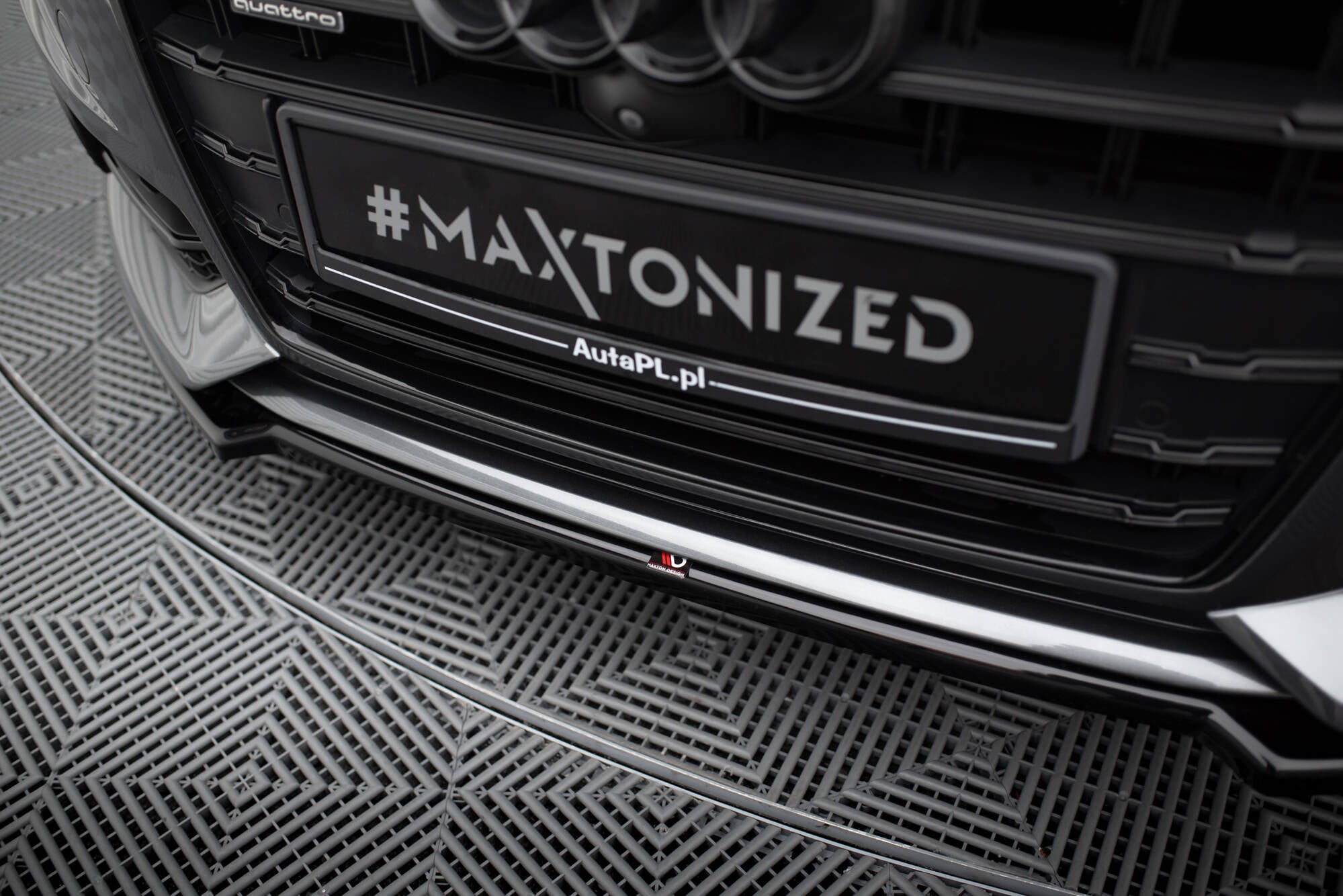 Maxton Design Street+ Spoilerlippe Front Ansatz V.2 passend für Audi A6 / A6 C7 S-line/ S6 C7 Facelift schwarz Hochglanz