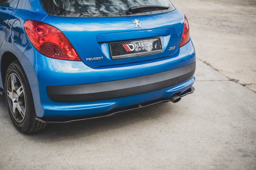 Maxton Design Heck Ansatz Flaps Diffusor passend für Peugeot 207 Sport schwarz Hochglanz
