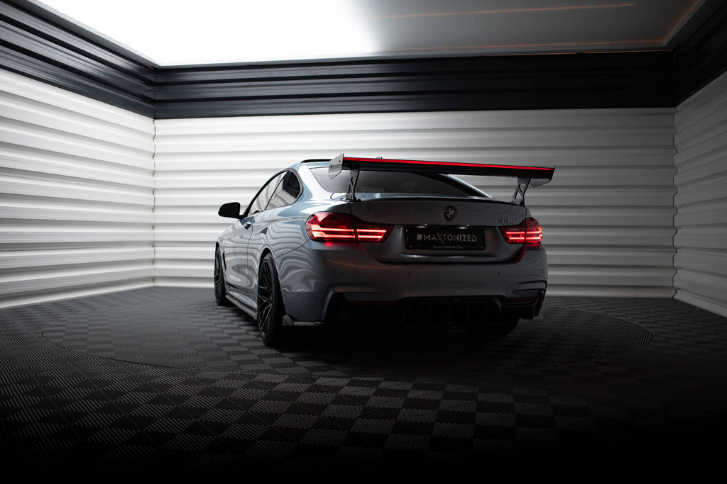 Maxton Design Carbon Spoiler With External Brackets Uprights + LED BMW 4er F32 / 4 F32 M-Paket Coupe für BMW 4er Coupe