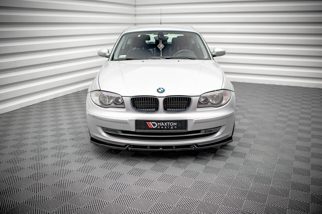 Maxton Design Street+ Spoilerlippe Front Ansatz V.3 passend für BMW 1er E81 Facelift schwarz Hochglanz